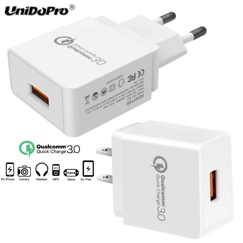 UNIDOPRO Quick Charge QC 3,0 18 Вт США ЕС вилка AC зарядное устройство для Teclast T20, X98 Plus II P10 T10 X10+, Tbook 10 S быстрая настенная зарядка