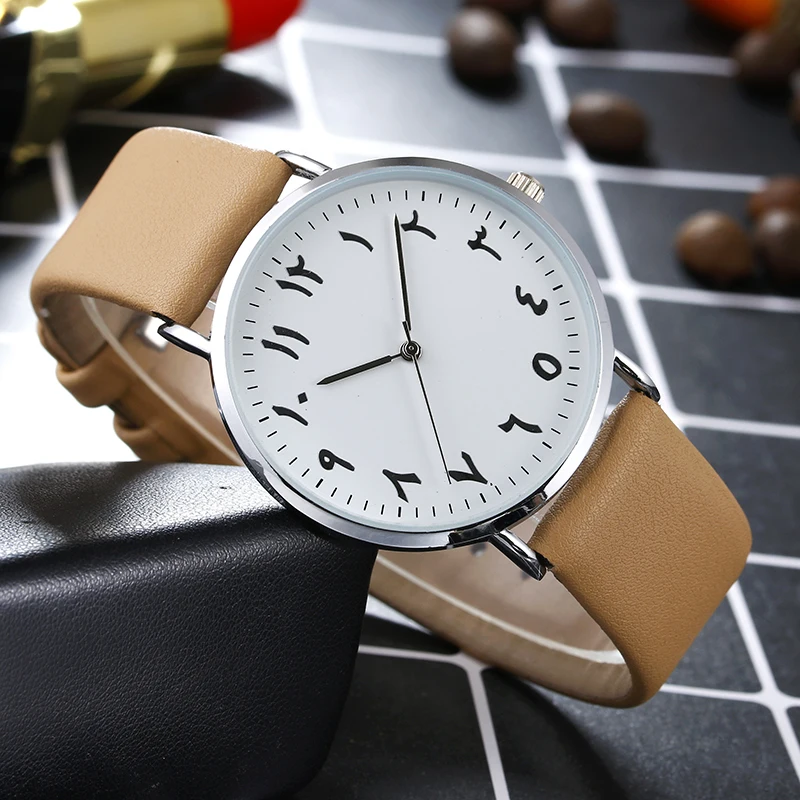 

2018 BGG Brand Black White Lover's Couple Watches Unique Arabic Numbers Leather Watch Men Women Quartz Wristwatch Clock hours