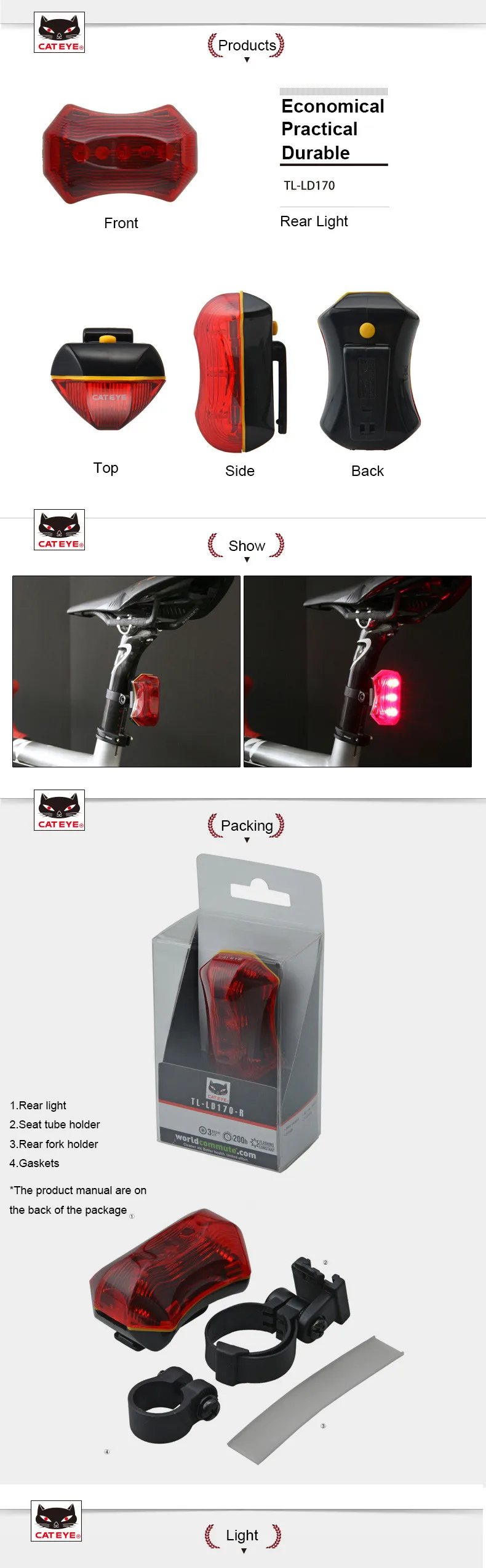 Discount Waterproof Riding Rear light Led Road Bike Cycling Rear Tail Lamp Lights Flashlight Bicycle Accessories CATEYE Bike Taillight 2 Discount Waterproof Riding Rear light Led Road Bike Cycling Rear Tail Lamp Lights Flashlight Bicycle Accessories CATEYE Bike Taillight 2