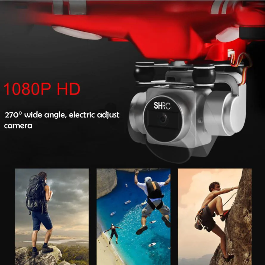 New Upgraded RC Quadcopter with HD 1080p Wide Angle Lens 270° electric adjustable Camera WiFi FPV altitude hold rc selfie drone | Игрушки и