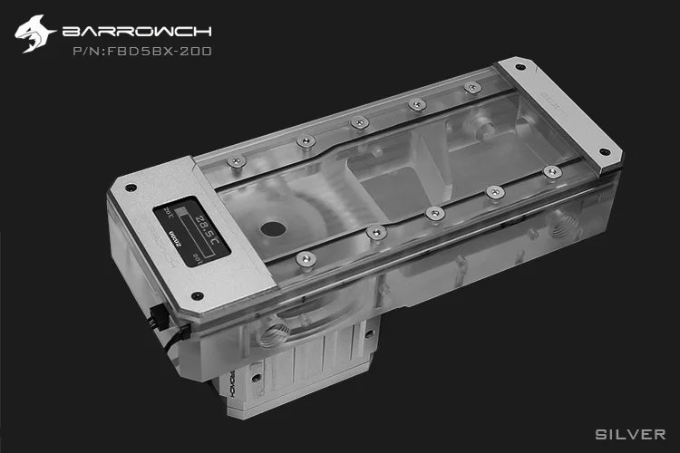 Barrowch длина 150 мм/200 мм резервуар акриловый квадратный Интеллектуальный OLED дисплей температуры PMMA бак/5 В Аврора светильник для AURA