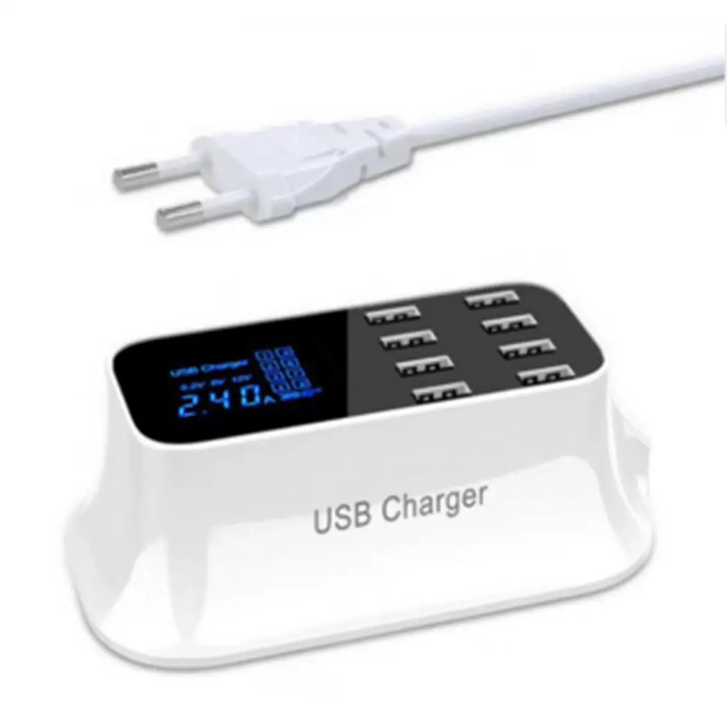 General 8 Ports USB Charging Station Smart Fast Power up faster and save time Charger Casual with LCD Display