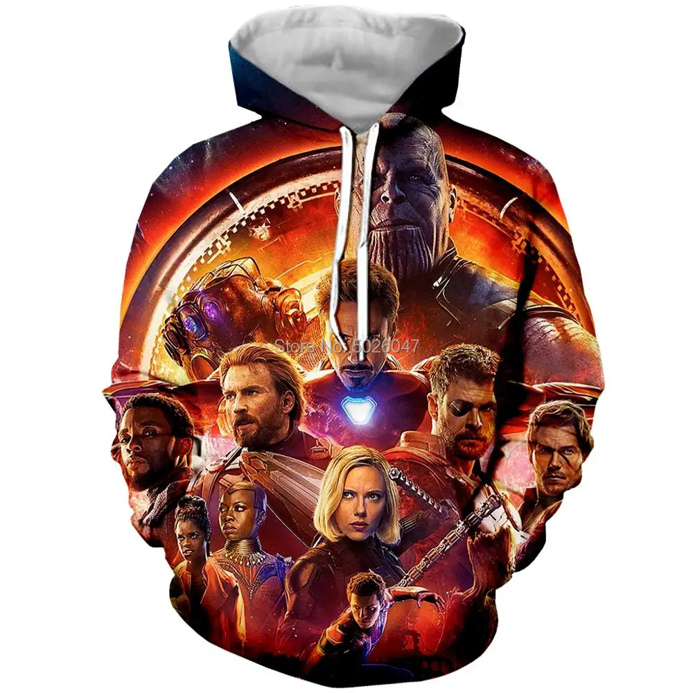 

WSFK new arrival popular Marvel movie The Avengers3D hoodie printing men's and women's hoodie pull pocket jacket