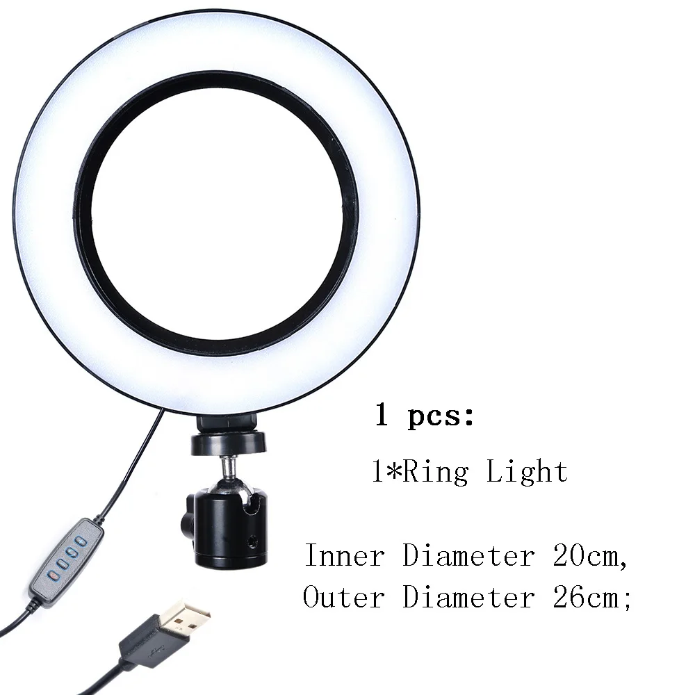 Светодиодный селфи-кольцо для мобильного телефона, цвета, яркость, регулируемая для видео, селфи-фотосъемки, макияж, улучшенные заполняющие огни - Цвет: 1pcs