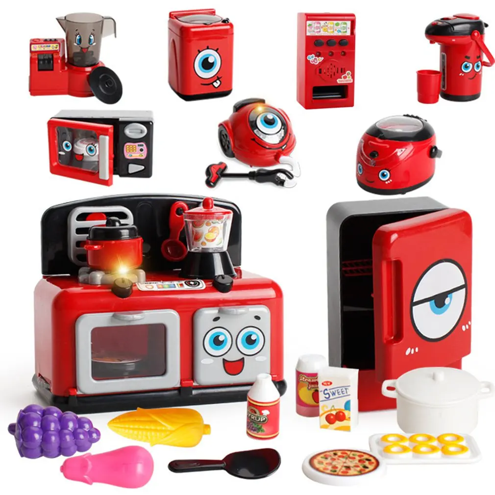 

Mini Kitchen Toy Stimulation Home Appliance Children Doll House Furniture Accessories Electric Cooking Model Pretend Play Toy