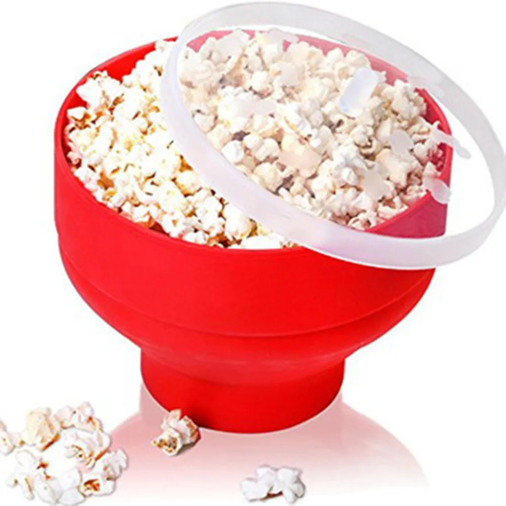 1PC Microwaveable Popcorn Maker Pop Corn Bowl With Lid Microwave Safe