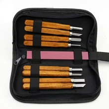 Высокое качество 10 шт. гравировальный нож из красного дерева ручной работы резной резиновый комплект резьбы по дереву инструмент