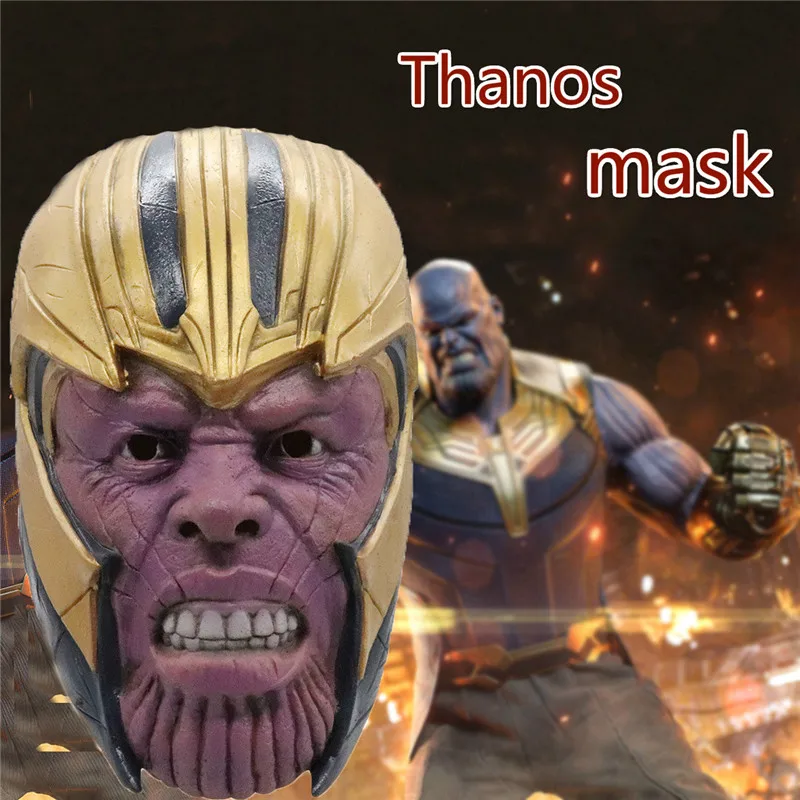 

Marvel Avengers 4 Fighting Thanos Mask Marvel glow latex tyrant mask headgear Thanos Masks Halloween Party Collection Props
