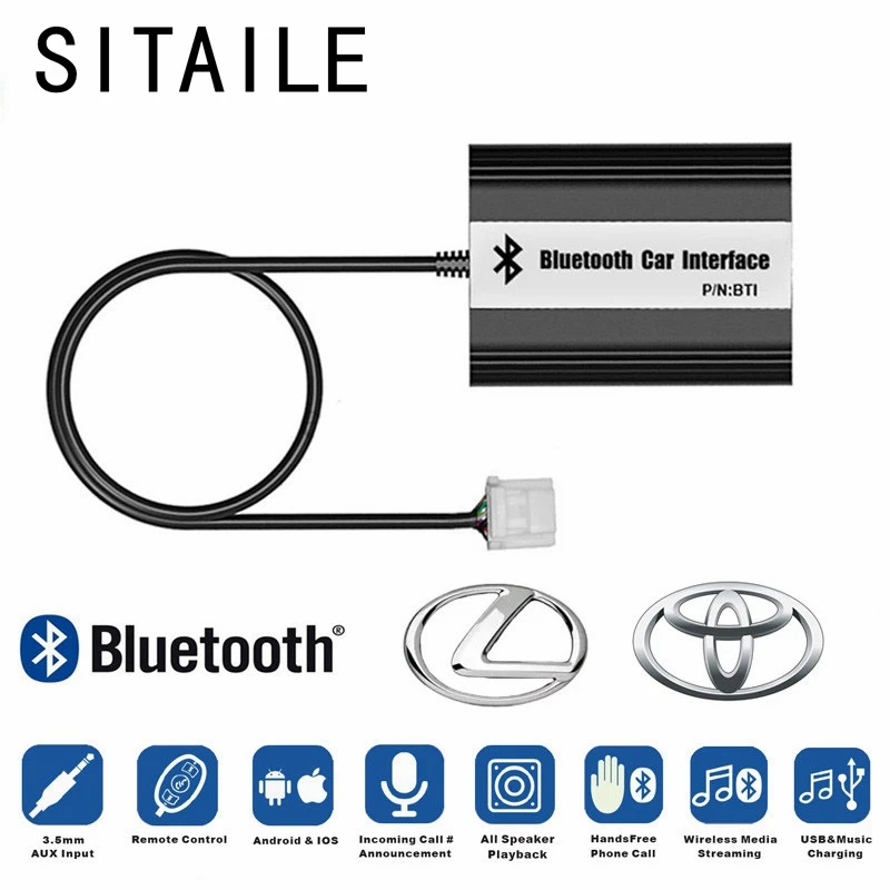 SITAIEL автомобильный Bluetooth A2DP MP3 музыкальный плеер адаптер для Toyota Lexus Scion AUX usb зарядка Handsfree Bluetooth автомобильный стиль