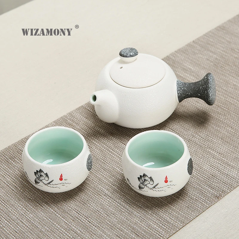 Wizamony китайский чайный набор кунг-фу Gaiwan Чайник чайные чашки ярмарка кружка Чайные Наборы белая керамика fot подарок пуэр посуда для напитков