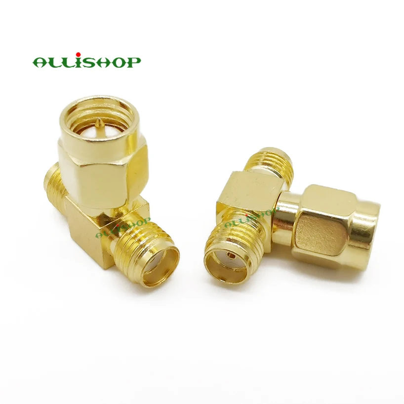 

2Pcs SMA T Type Male Plug to 2 Dual SMA Female Jack Triple T RF Coax Adapter Connector 3 Way SMA Male to 2 Female Adapter