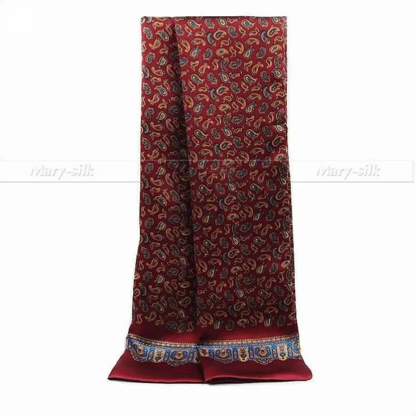 Модный брендовый мужской шелковый шарф длинный шелковый шарф Cravat Scarives Double Laye_4 цвета