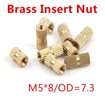 

100pcs/lot M5*8 M5 x 8 Blind End Brass Insert Nut , Single Thread Brass Knurl Nut OD=7.3mm