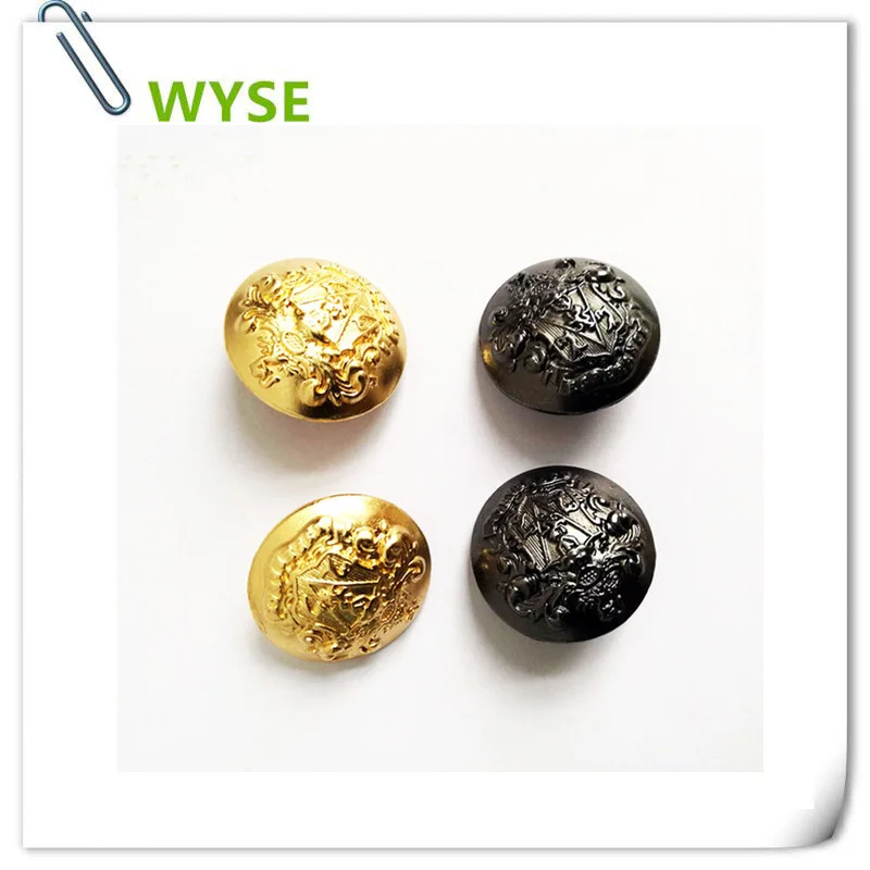 Buy WYSE 10pcs lot 40L/ 25MM round zinc alloy buttons