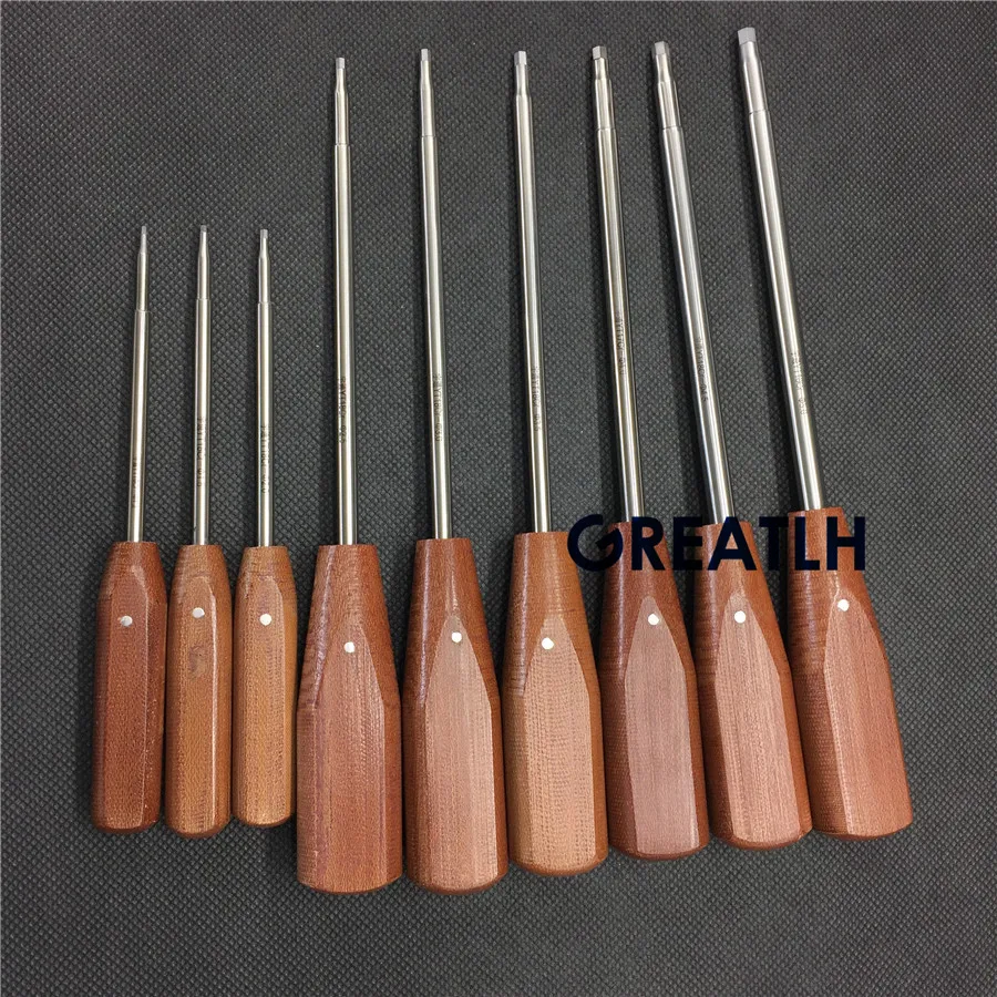 

9pcs Bone Screwdriver Hex Heads with wool handle Veterinary orthopedics Instruments