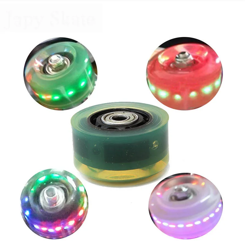 

Hot Original Led Flashing Traditional Double Roller Skates Wheel Light Wheels With Bearings PU Round Roller Shoes Wheels PJ16