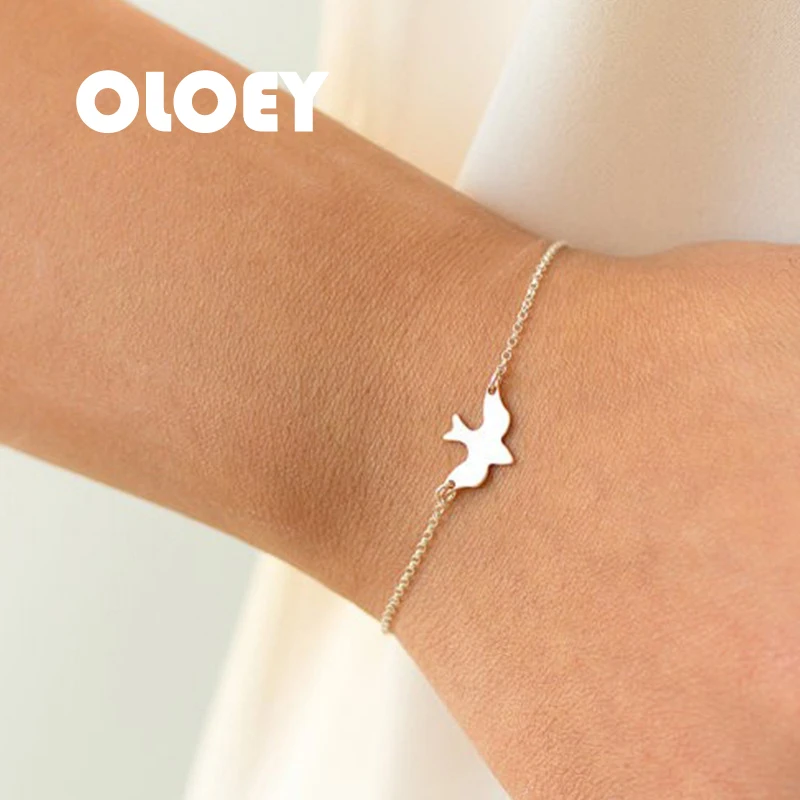

Fashion Women Vintage Charm Anchor Cross Bird Bracelet Gold Silver Trendy Retro Simple Alloy Metal Bracelets & Bangles Jewelry