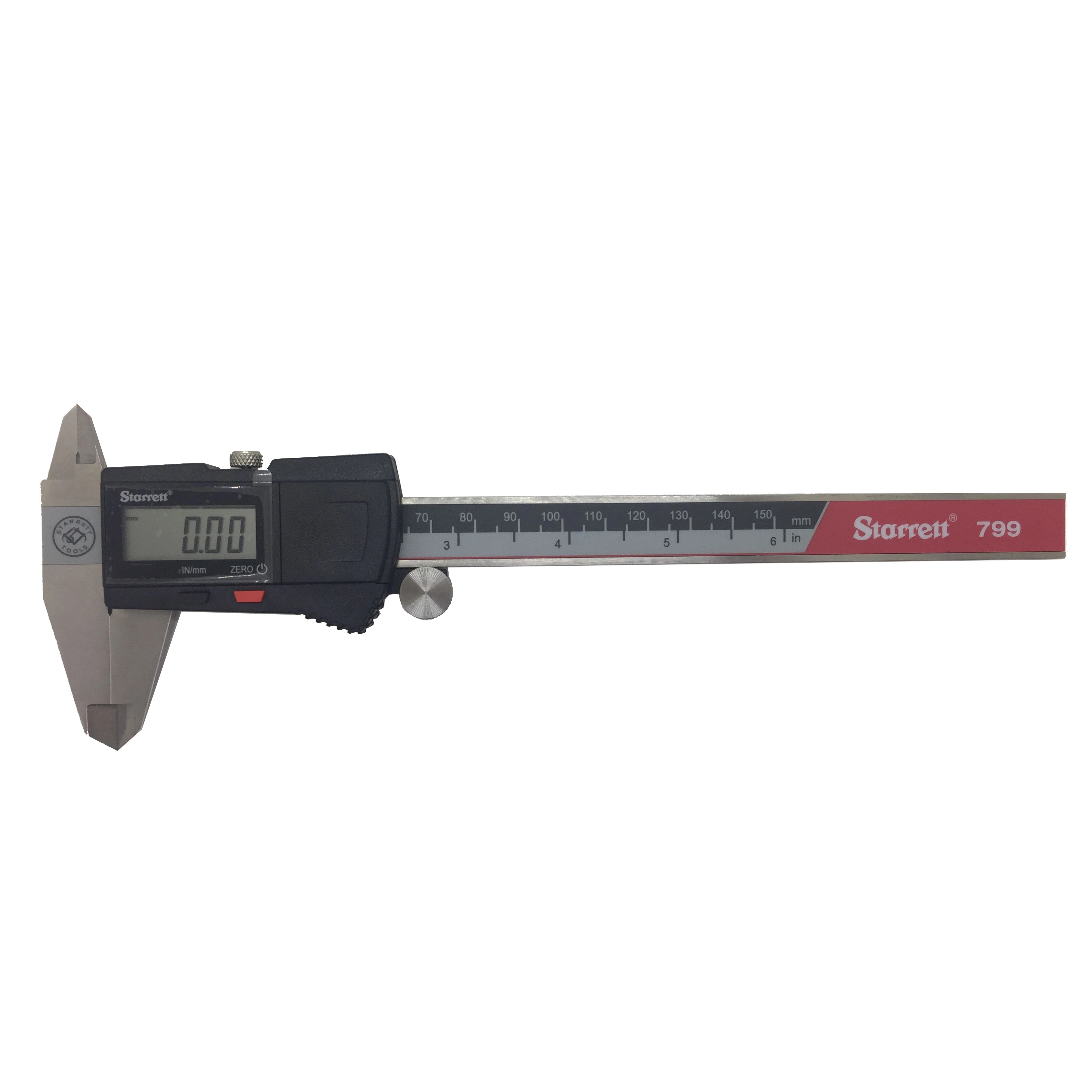 Starrett EC799A-6/150 цифровой суппорт, нержавеющая сталь, питание от аккумулятора, дюйм/метрический, 0-" /150 мм диапазон, разрешение 0,01 мм