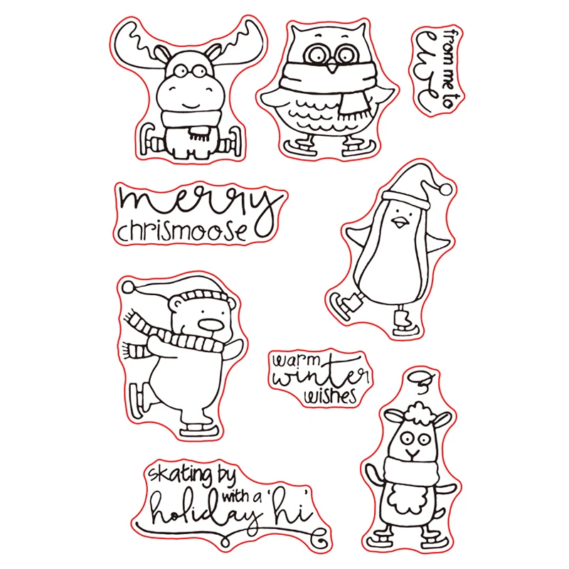 Moose овечья Сова прозрачный чистый силикон штамп набор для DIY Скрапбукинг/фото открытки в альбом изготовление Рождественский Декор прозрачный штамп