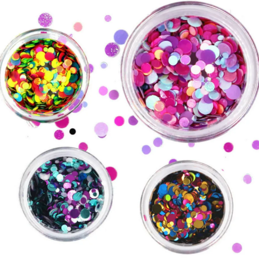

1Box Sell Color Sequins Nail Treatment Cuticle Revitalizer Oil Prevent Agnail Nail Polish Nourish Skin Nail Care Tools Circle