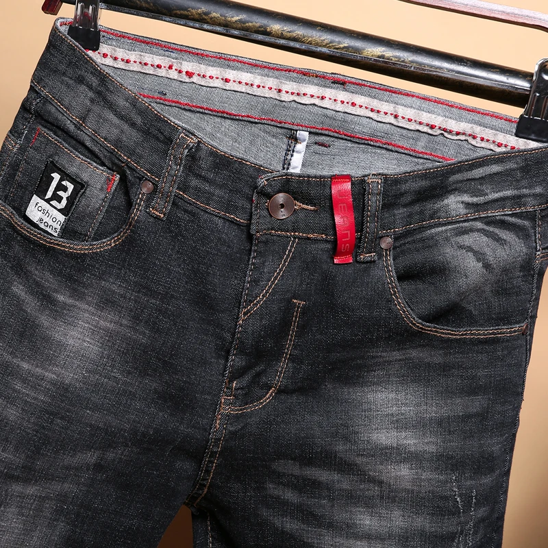Мужские черные джинсы, узкие джинсы, хорошее качество, мужские обтягивающие однотонные джинсы, брюки-карандаш, новые мужские черные обтягивающие джинсы