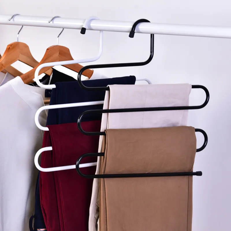 Pants Hanger Rack 5 Layer S Shape Trousers Holders Towels Clothes