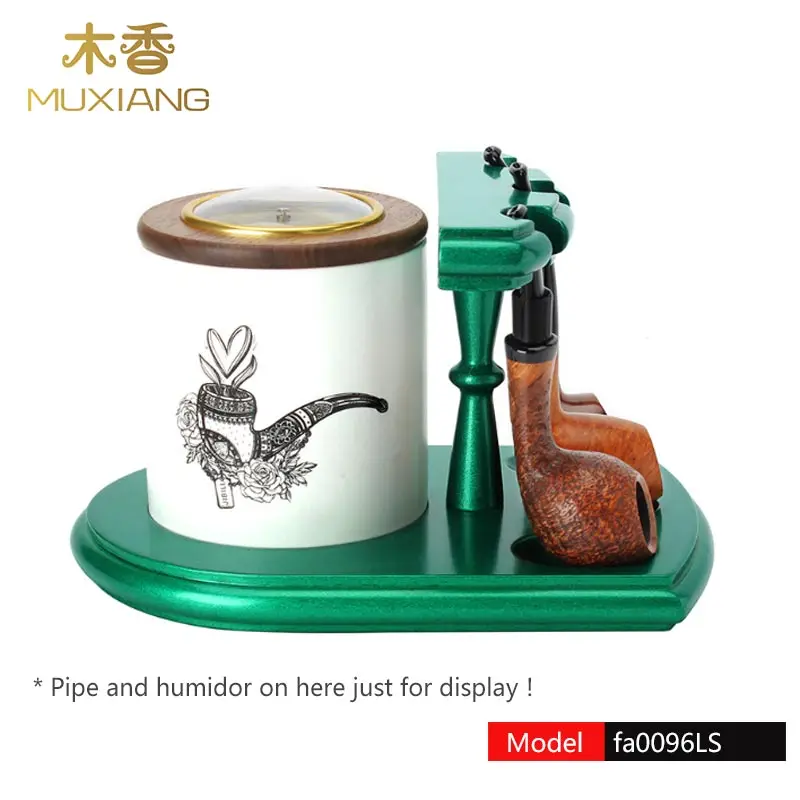 

MUXIANG 1pcs Cigar Green Smoking Rack Tobacco Pipe Stand accessories for 3 pipes 1 humidor fa0096LS