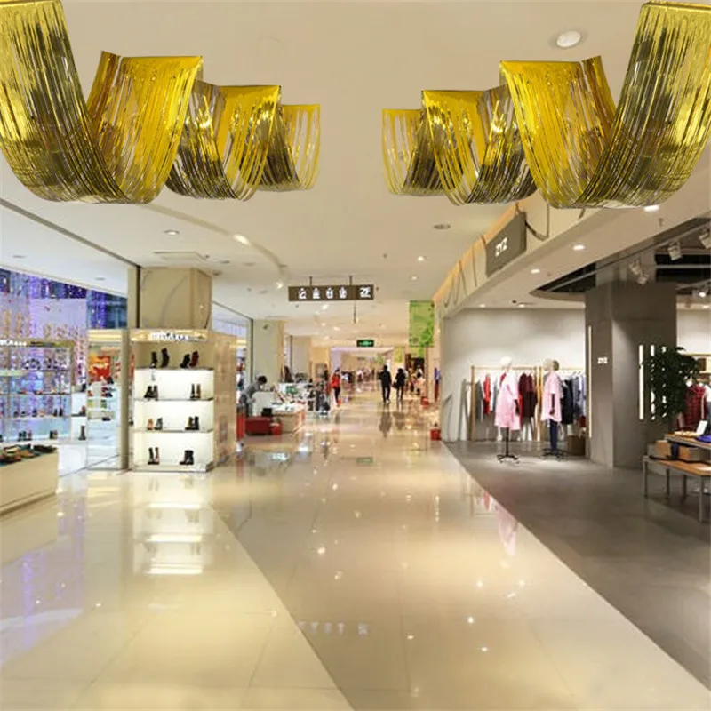 

4.5M Rain Silk Suspended Ceiling Wave Rain Silk Pendant Hotel Shopping Mall Party Bar Wedding Suspended Ceiling Decoration Props