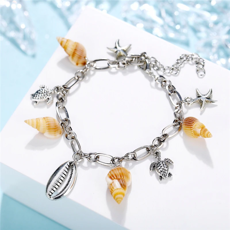 

New2019 Anklets for Women Shell Foot Jewelry Summer Beach Barefoot Bracelet Ankle on Leg Female Ankle Strap Bohemian Accessories