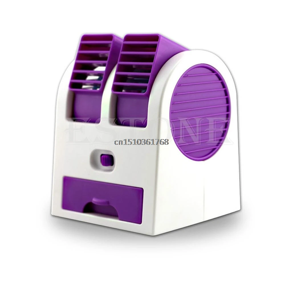 Purple Мини USB маленький вентилятор охлаждения портативный Настольный двойной безлопастный Кондиционер - Цвет: Purple