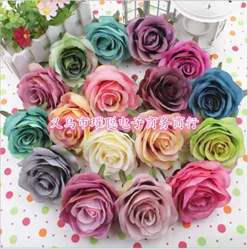 

100 pcs High grade rose flower head Edge silk flowers Wedding decoration Manual accessories Artificial flowers