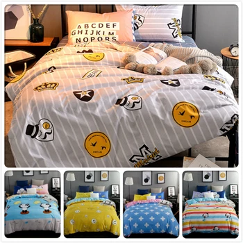 

Stripe Duvet Cover Bedsheet Pillowcase Bed Linen Suit 3/4 pcs pieces Bedding Set King Queen Double Size 1.5m 1.8m 2.0m Bedlinens