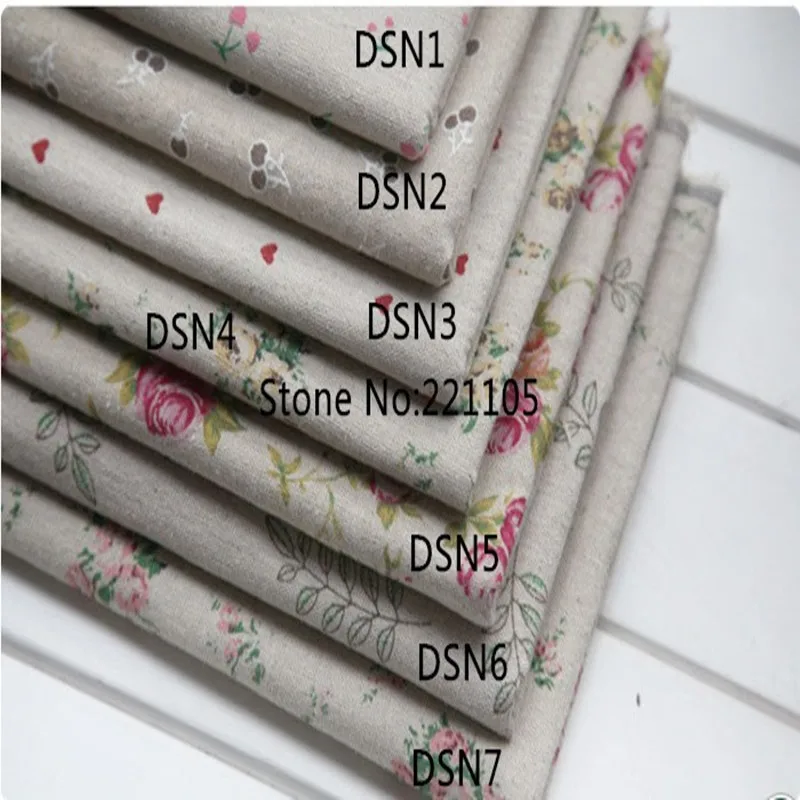 

7Piece/Lot 50CM*50CM Zakka Linen Cotton Printed Fabric Material Textile For Sewing Patchwork Handmade Pillow Table Fabric Diy