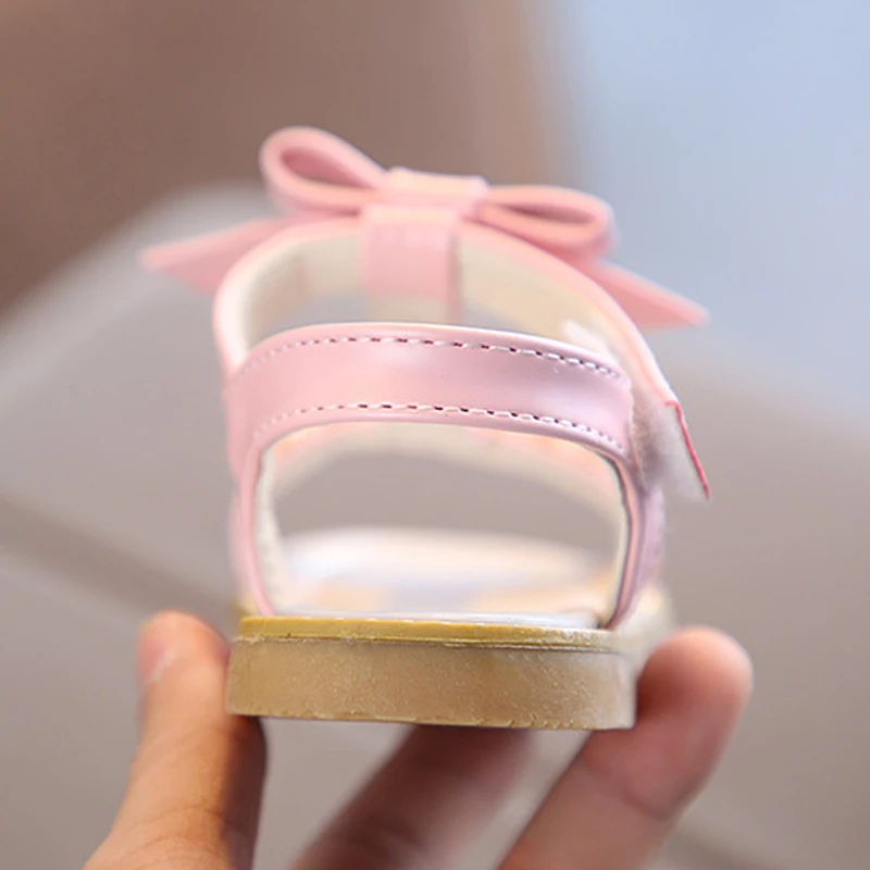 Newest Summer Kids Shoes 2019 Fashion Leathers Sweet Children Sandals For Girls Toddler Baby Breathable Pearls Bow Shoes