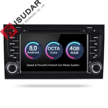 Isudar Car Multimedia Player Car Radio 2 Din GPS Android 8.0.0 Stereo System For Audi/A4/S4 2002-2008 4GB RAM DSP DVR OBD2 FM