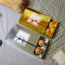 100 шт. Роскошные цвета: золотистый, серебристый Цвет ящика крафт Бумага Подарочная коробка Еда Biscuit cookies подарок Коробки упаковку za5254