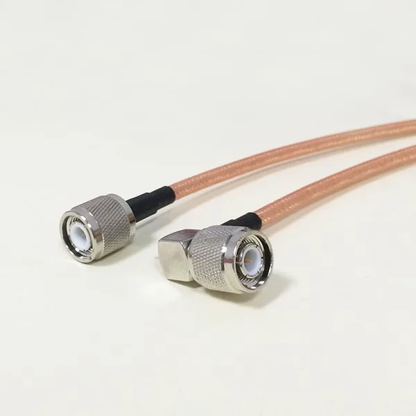 

1pc TNC male straight Switch TNC Male Plug right angle 90-degree cable RG142 25cm low loss wholesale