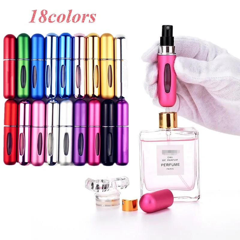 

120pcs/lot 5ml Refillable Mini Perfume Spray Bottle Aluminum Spray Atomizer Portable Travel Cosmetic Container Perfume Bottle