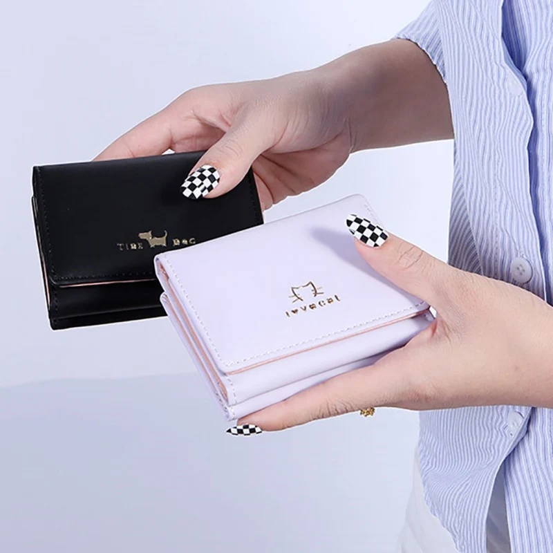 

Women Mini Purse PU Wallet Female Clutch Short Button Female Wallet Carteira Feminina With Self-reliant Coin Pocket Portfel 2019
