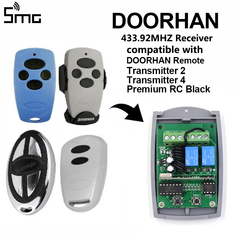 

DOORHAN garage gate door 433.92mhz remote control receiver DOORHAN handheld transmitter AC/DC 9-30V receiver for barrier