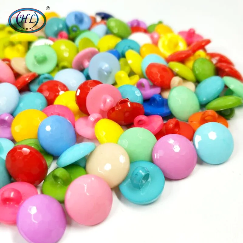 

HL 100pcs Round Shank Mix Colors Plastic Buttons DIY Crafts Childrren's Clothing Accessories Sewing Notions 12MM