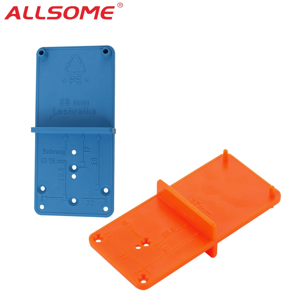  ALLSOME Hinge Hole Drilling Guide Locator Woodworking Tools Hole Opener Template Door Installation 