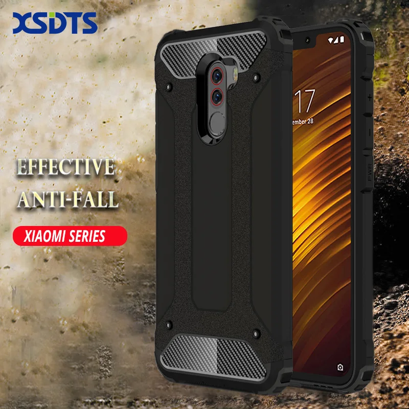 

XSDTS Armor Shock Proof Case For Xiaomi MI Play MIX3 MiX 3 Max 2 3 MIX2S 5X 6X A1 A2 POCOPHONE F1 PC TPU Phone Case Cover Coque