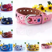 Ceinture ajourée et papillon fleurs pour enfants, en cuir PU, ajustable, pour garçons et filles, au niveau de la taille