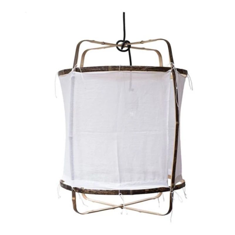 

japanese illuminate Linen bamboo pendant lights lamp for Dinning bedroom kitchen de hanging lamp fixture i dustrial decoration