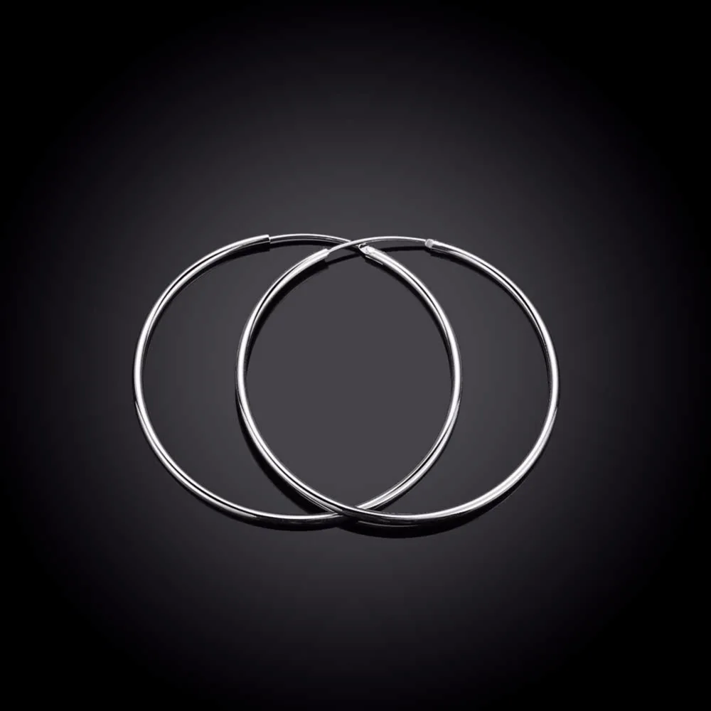Классические круглые серебряные серьги-кольца 925 браслет из чистого серебра серьги для женщин и мужчин креольские серьги-кольца пирсинг ювелирные изделия