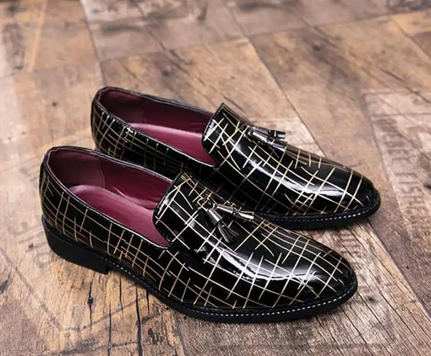 

gold silver cool desinger brogue oxford shoes for men italian formal ballroom dress footwear new male patent leather flats shoes