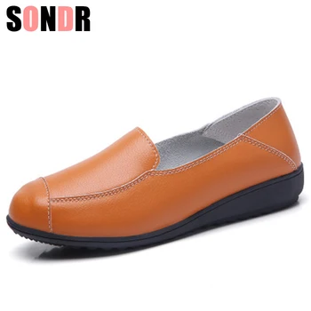 

Women Genuine Leather shoes Woman Ladies Casual shoes Lady loafers Women's Flats Slip On Shoes tenis feminino zapatos de mujer