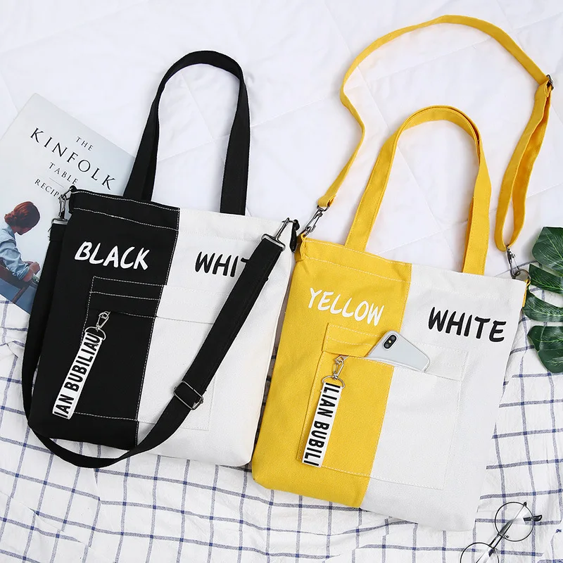 

Hazy Beauty Patchwork Crossbody Canvas Cloth Bag Woman Single Shoulder Shopping Bags Reusable Eco Shopping Bag bolsas de tela