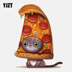 YJZT 11,5 см * 14,9 см вкусная пицца и кошка ПВХ мотоцикл наклейка 11-01069